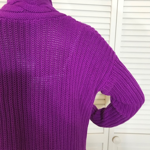 NWT Lauren by Ralph Lauren Bright Purple Cotton Sweater XS - Picture 8 of 14